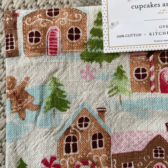 Set of 2 CUPCAKES & CASHMERE Oversized Gingerbread Kitchen Dish Towels NEW - Picture 4 of 10